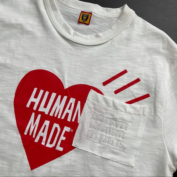 Human Made red heart white T-shirt Size M - Picture 2 of 4